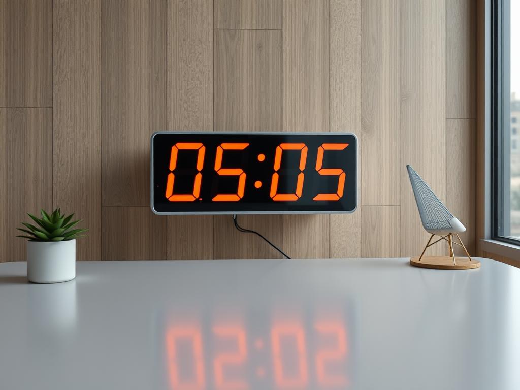 05:05 on the digital clock in the room 05 05 на годиннику значення