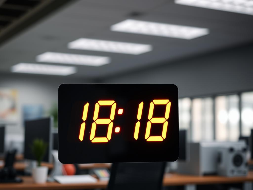 18:18 on the digital clock in the office 18 18 на годиннику значення