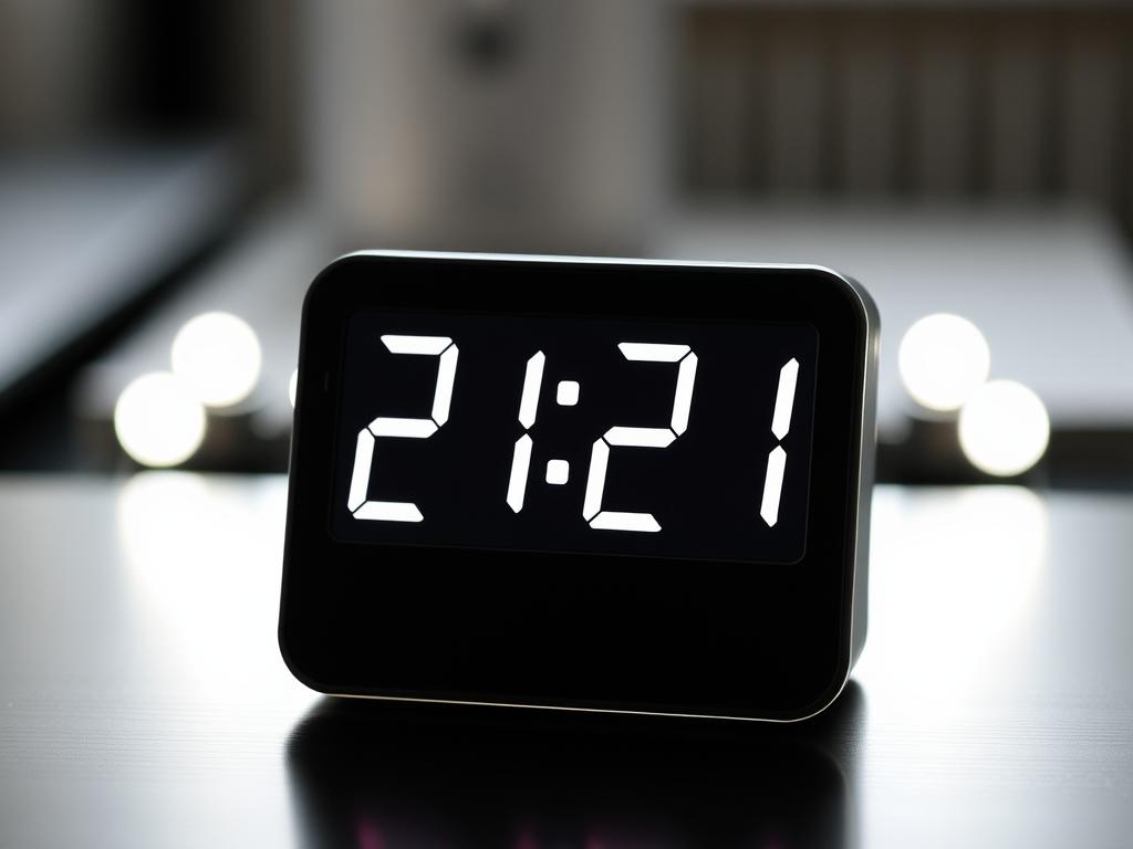 electronic desk clock, the clock shows 21:21 photo 21 21 на годиннику значення