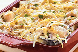 Макарони з куркою в духовці: з грибами, овочами і сиром