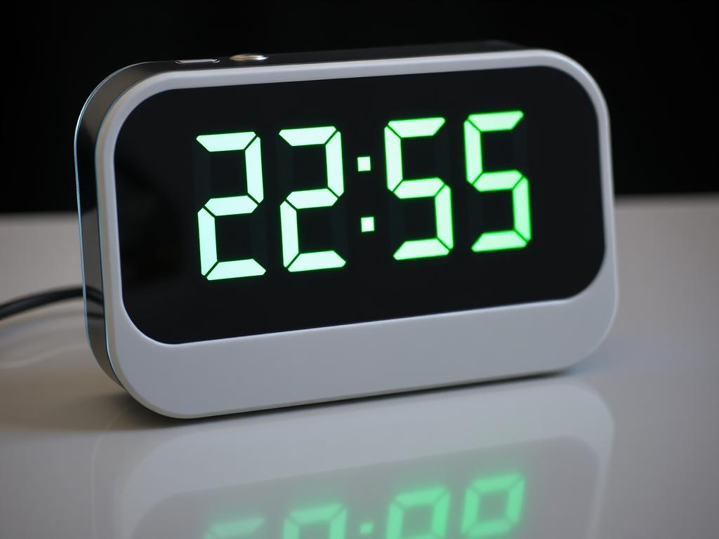 electronic desk clock, the clock shows 22 55 photo 22 55 на годиннику значення
