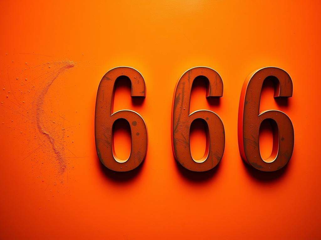 the number 666 on a orange background 666 Ангельська нумерологія