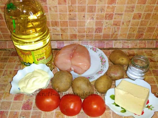 Картопля по-французьки з куркою — рецепт в духовці