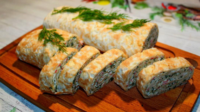 Рулет з лаваша з крабовими паличками - 16 смачних рецептів