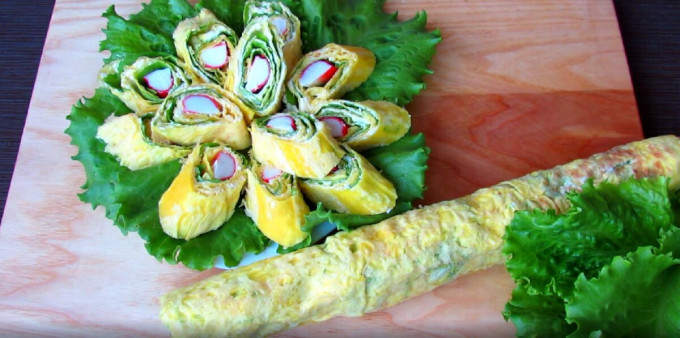 Рулет з лаваша з крабовими паличками - 16 смачних рецептів