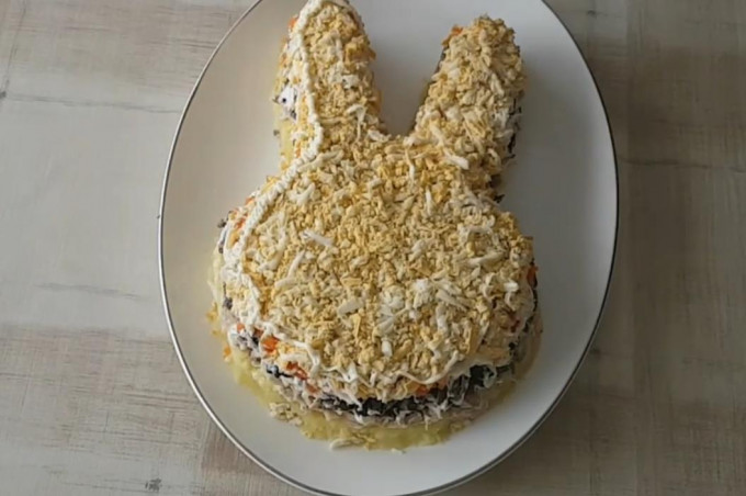 Салати у вигляді Кролика на Новий рік 2023 – прості та смачні рецепти