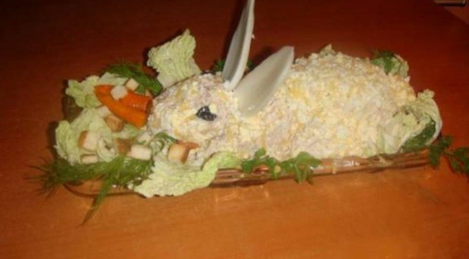 Салати у вигляді Кролика на Новий рік 2023 – прості та смачні рецепти