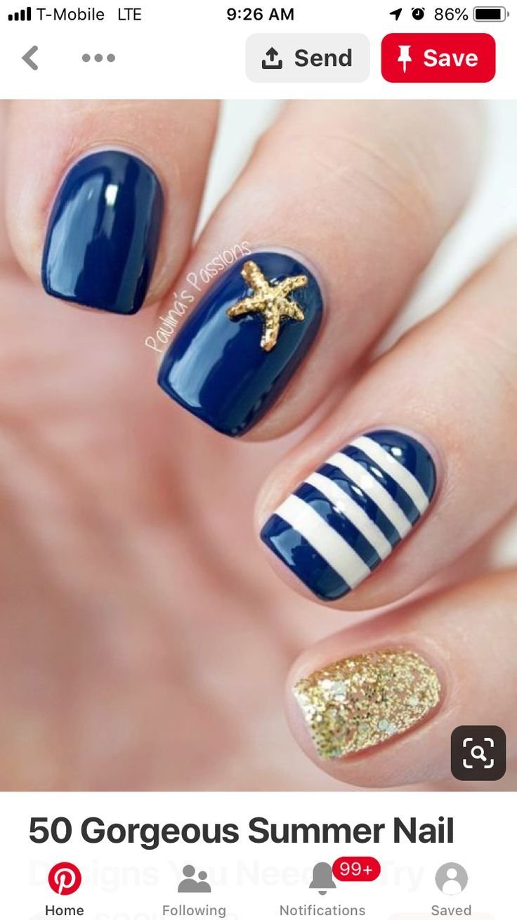 Літній манікюр у морському стилі