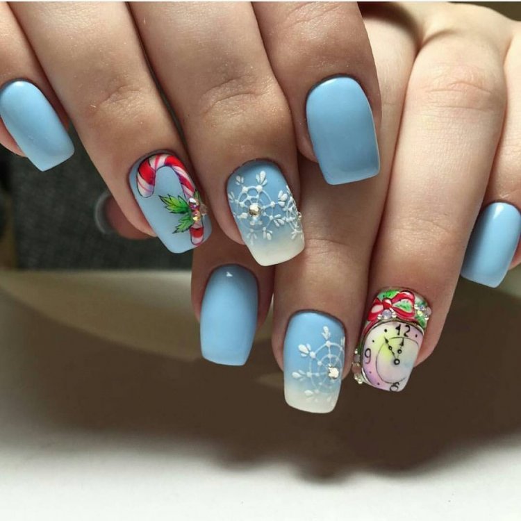 Новорічний казковий манікюр - 61 фото