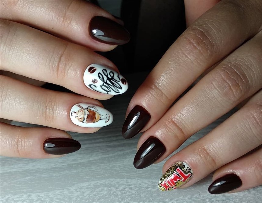 Манікюр для тих, хто любить каву: 20 ідей нейл-арту