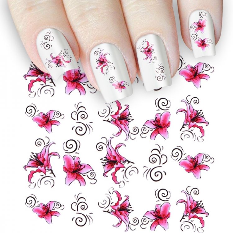 Наклейки на ногти розы