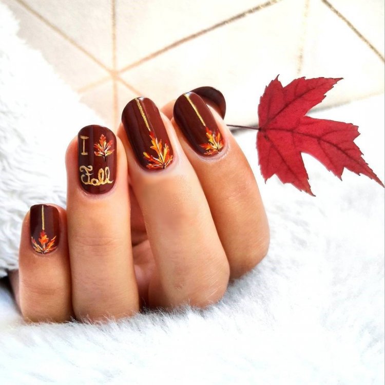Ногти в стиле осень