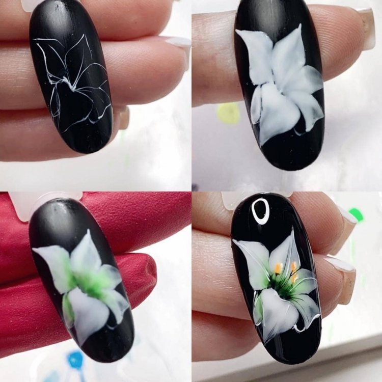 Цветочный маникюр пошагово