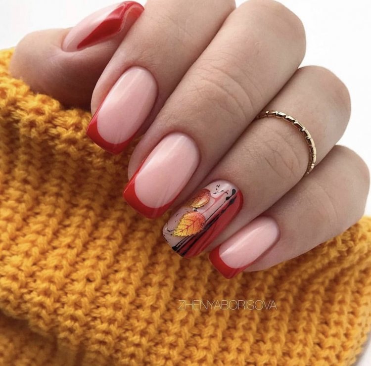Осенний маникюр 2020 френч