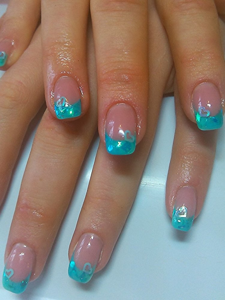 Маникюр френч цветной