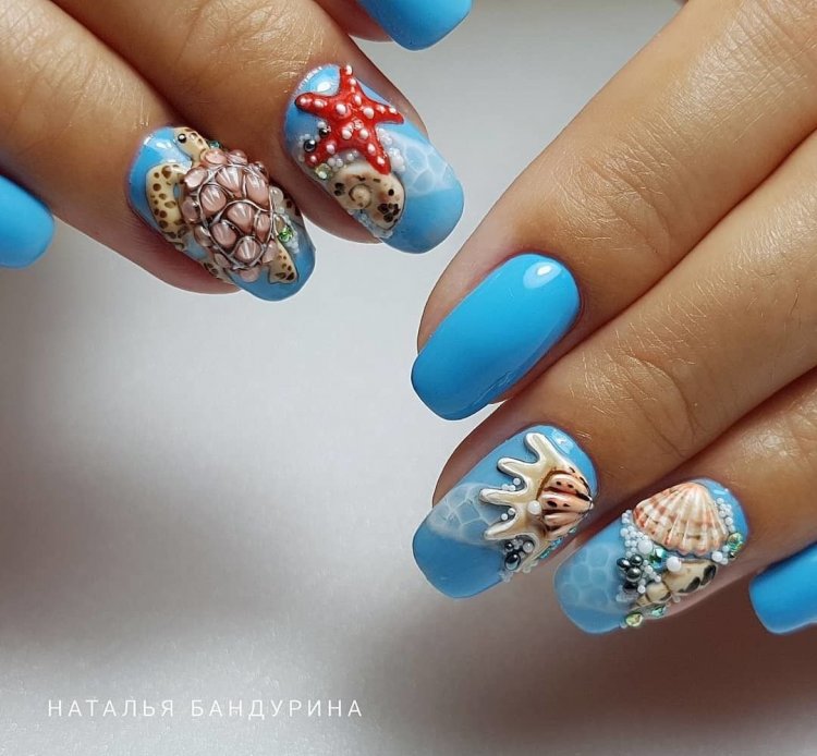 Черепаший принт на ногтях