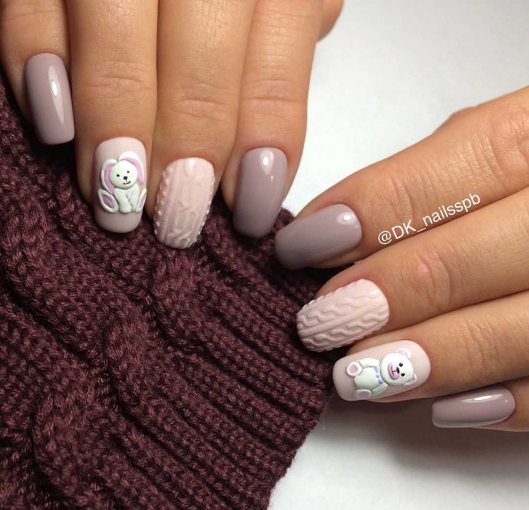 Маникюр вязаный свитер