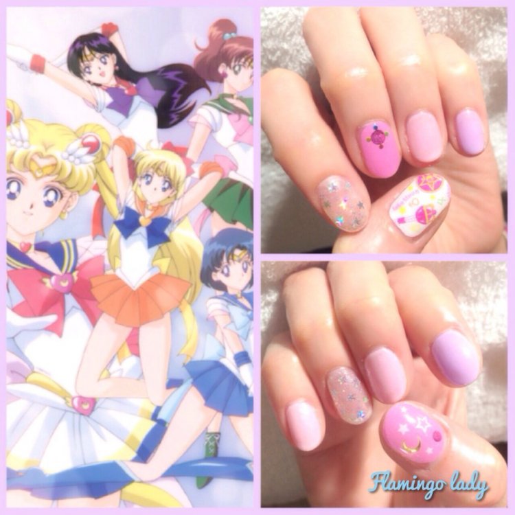 Маникюр в стиле аниме легкий