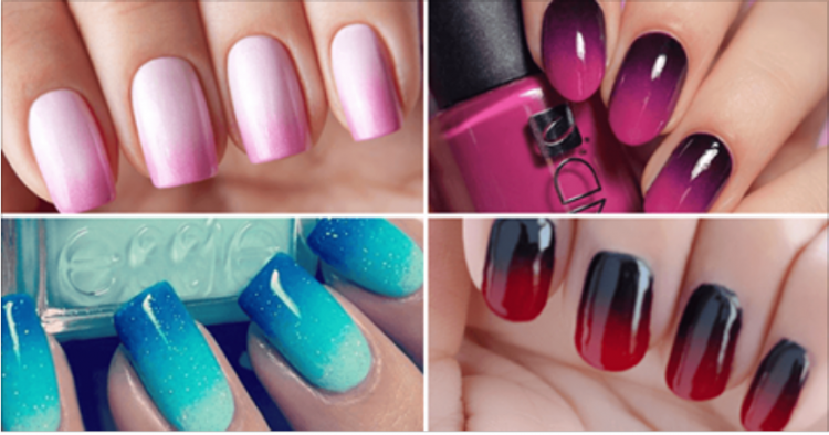 Манікюр гель лаком з переходом в інший колір