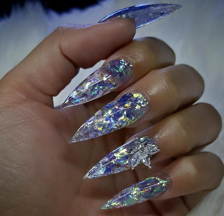 Маникюр хрустальные ногти