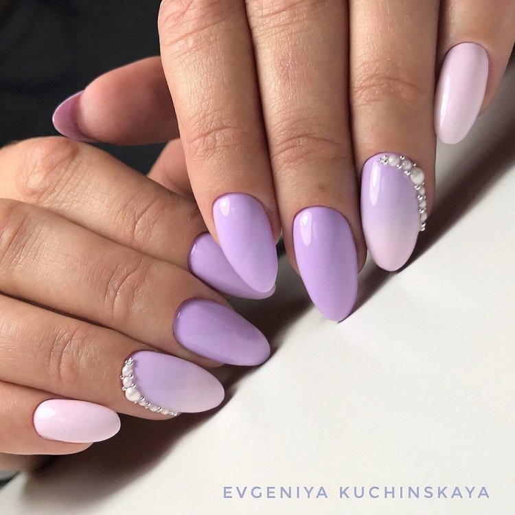 Лавандовый и розовый маникюр - 60 фото
