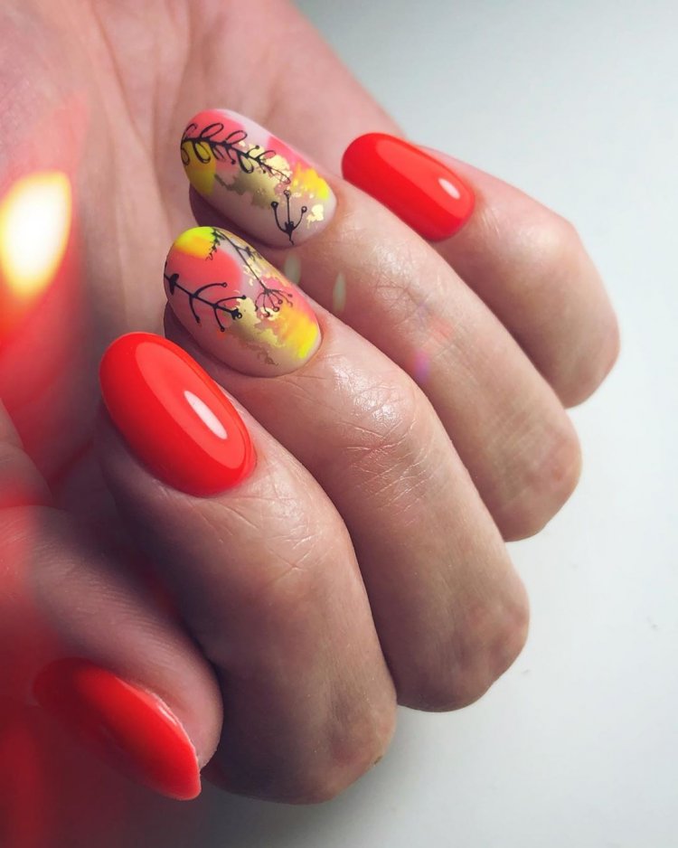 Ногти летние яркие огни