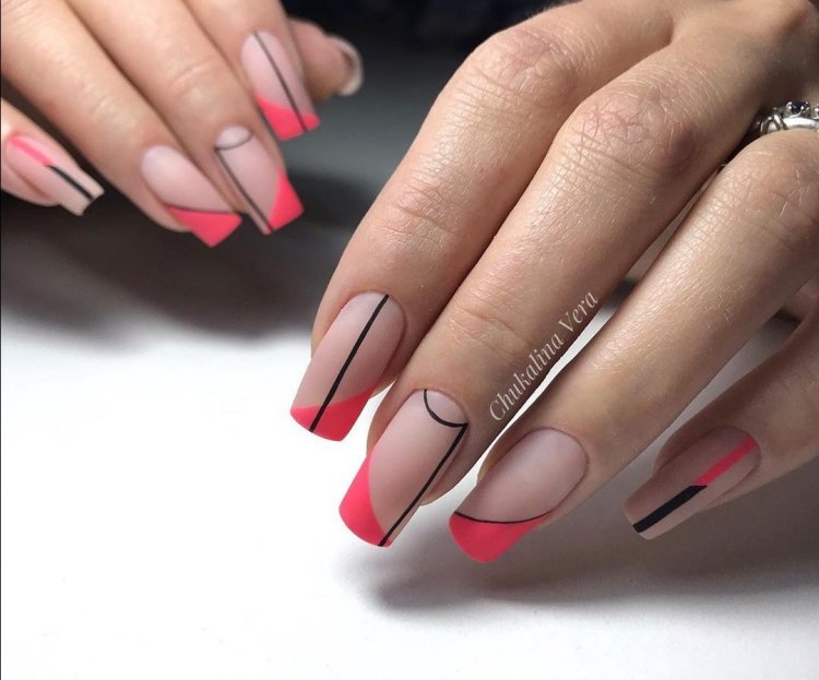 Маник на длиные квадратный ногти