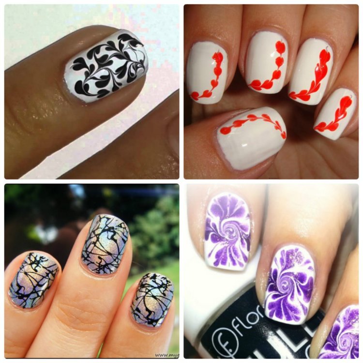 Рисунки на ногтях иголкой