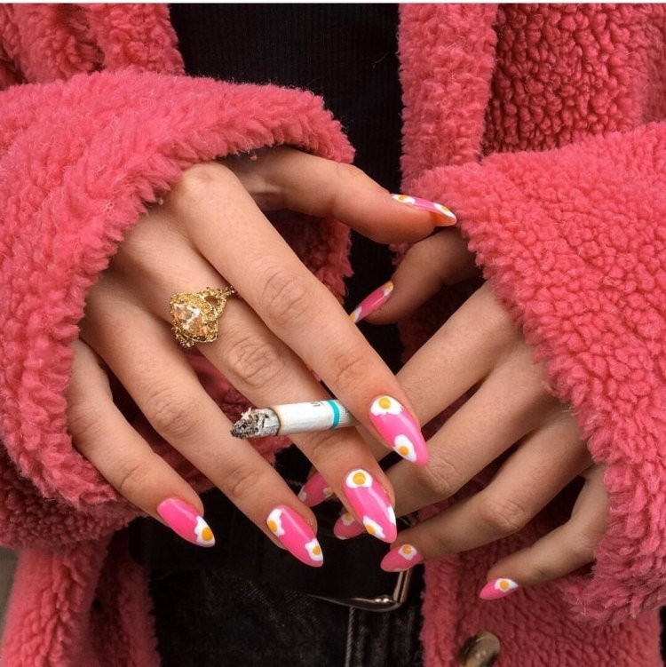 Гламурний манікюр на довгі нігті