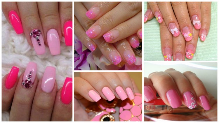 Маникюр который подходит под розовое платье