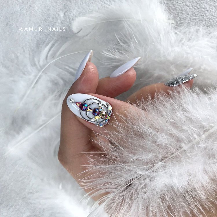 Накладні нігті мармурові