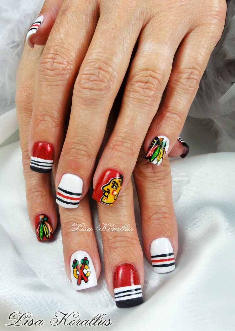 Маникюр хоккейный - 54 фото