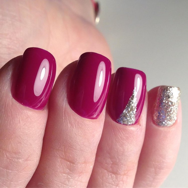 Маникюр гель лак малиновый