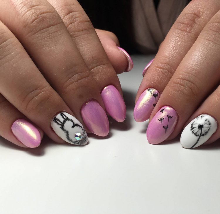 Розовый маникюр для девочек