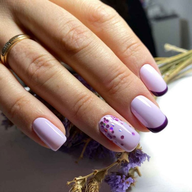 Лавандовый и розовый маникюр - 60 фото