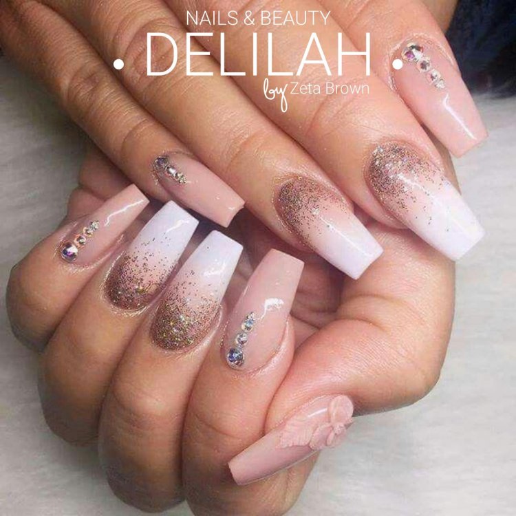 Маникюр омбре на квадратные ногти