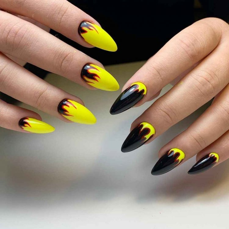 Ногти 2020 модные молодежные с огнем