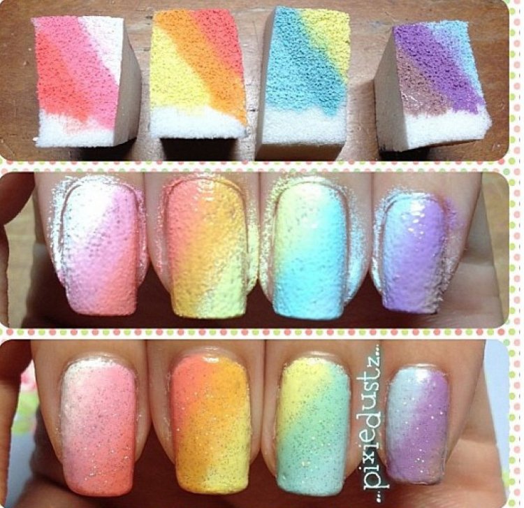 Манікюр омбре губкою