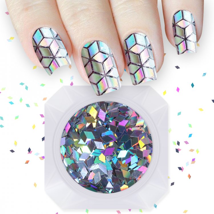 Маникюр с ромбиками камифубуки