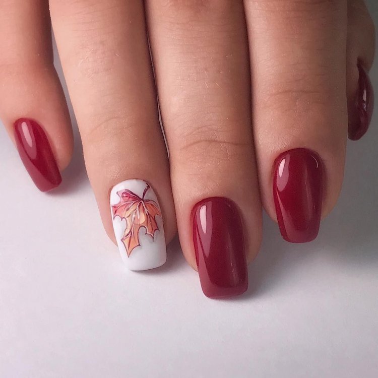 Осенний маникюр 2020 на короткие ногти квадратные