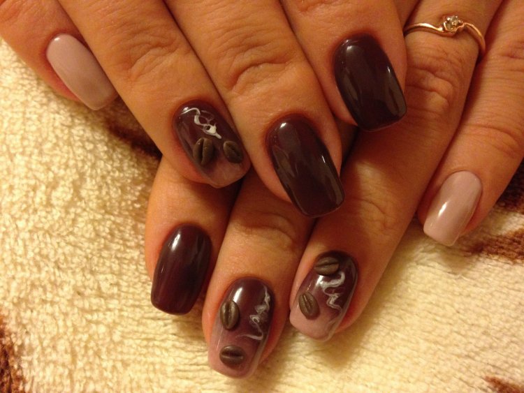 Кофейно шоколадный маникюр