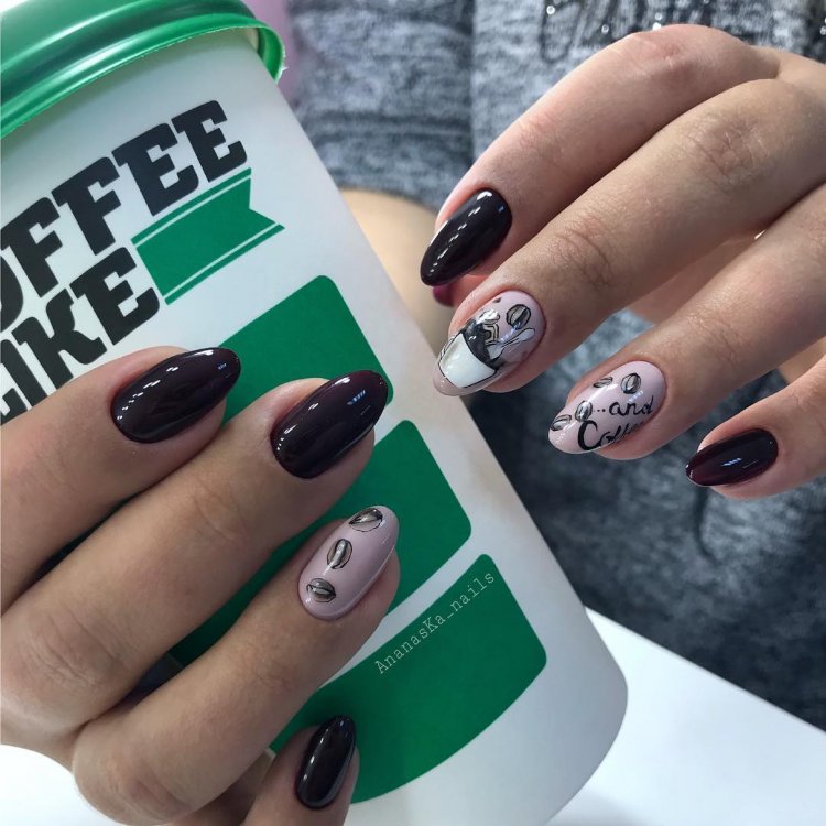 Маникюр кофе