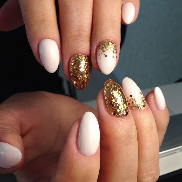 Маникюр на короткие миндалевидные ногти