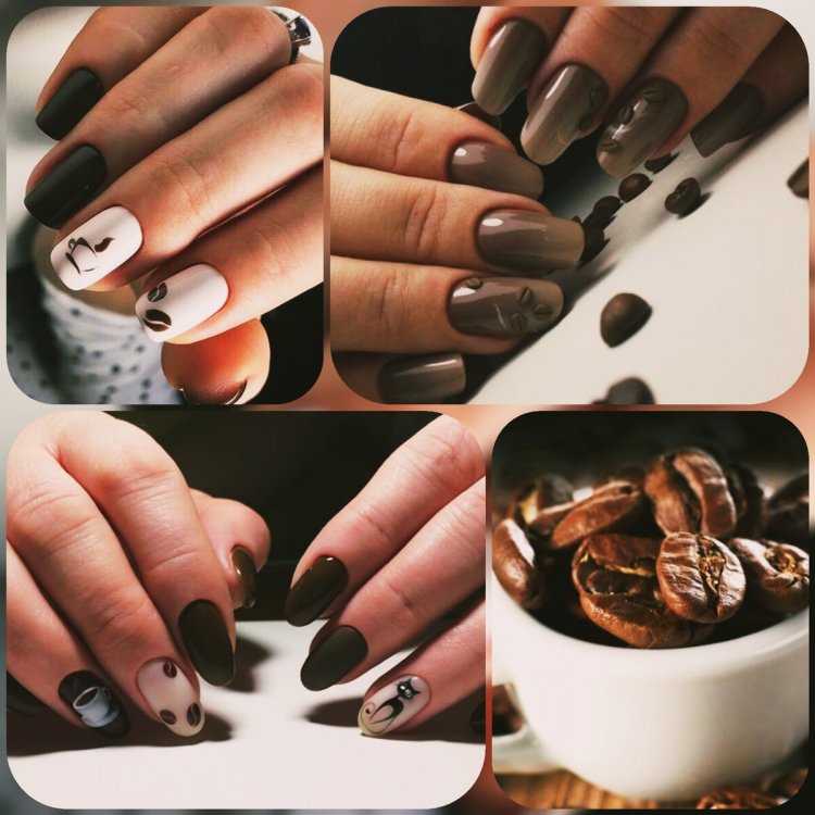 Маникюр с кофейными зернами