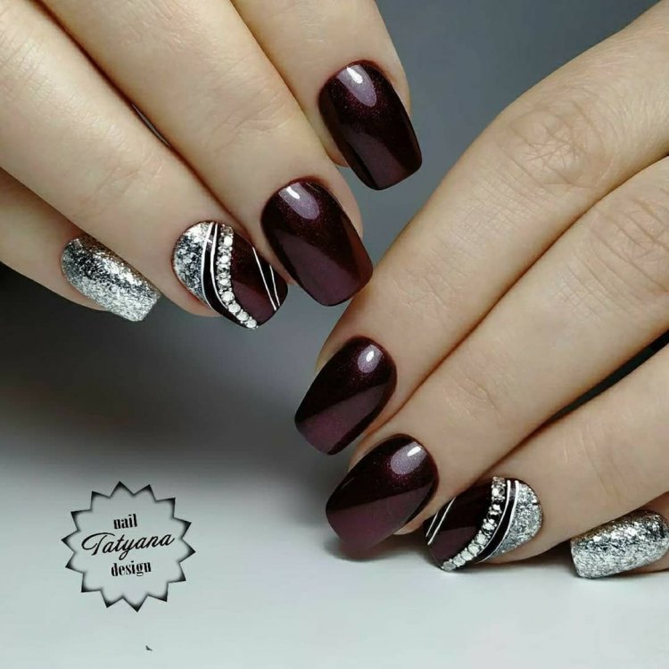 Маникюр 2021 бордо бургунди