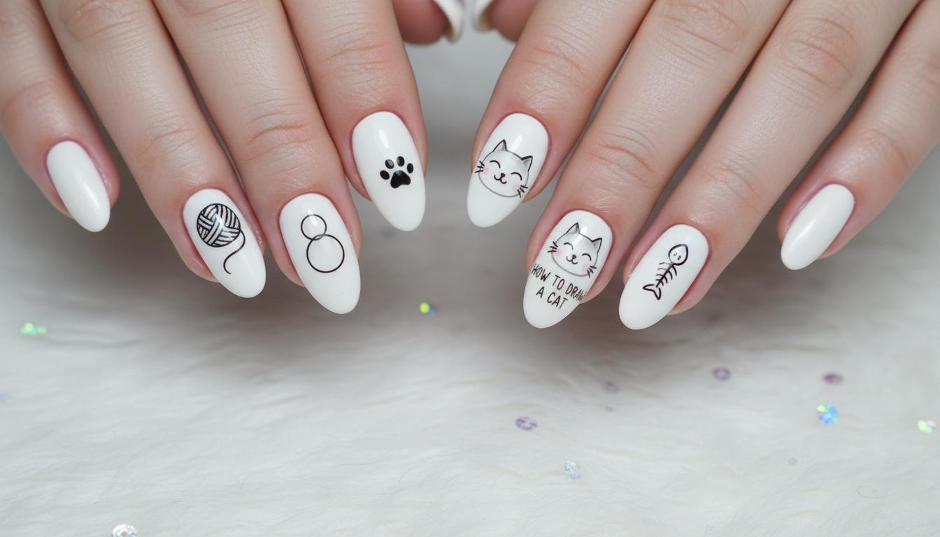Классный маникюр с котами