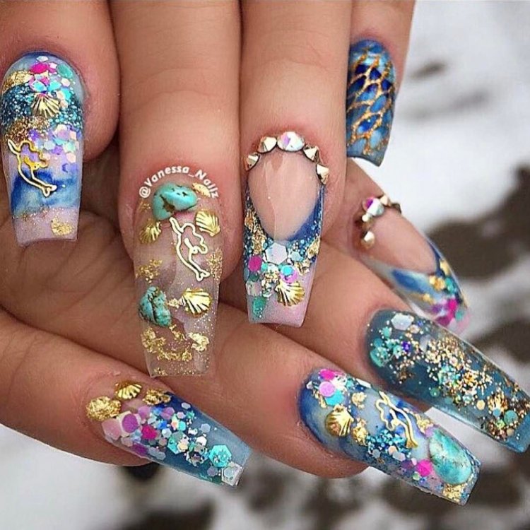 Маникюр 2021 аквариум