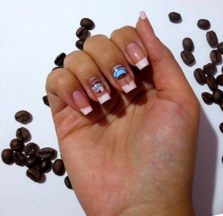 Маникюр с кофейными зернами