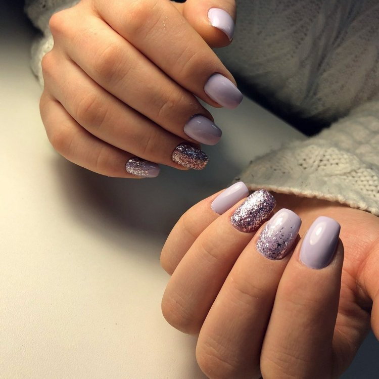 Ногти с блёстками 2020