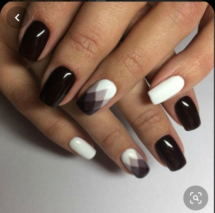 Черно белый градиент маникюр